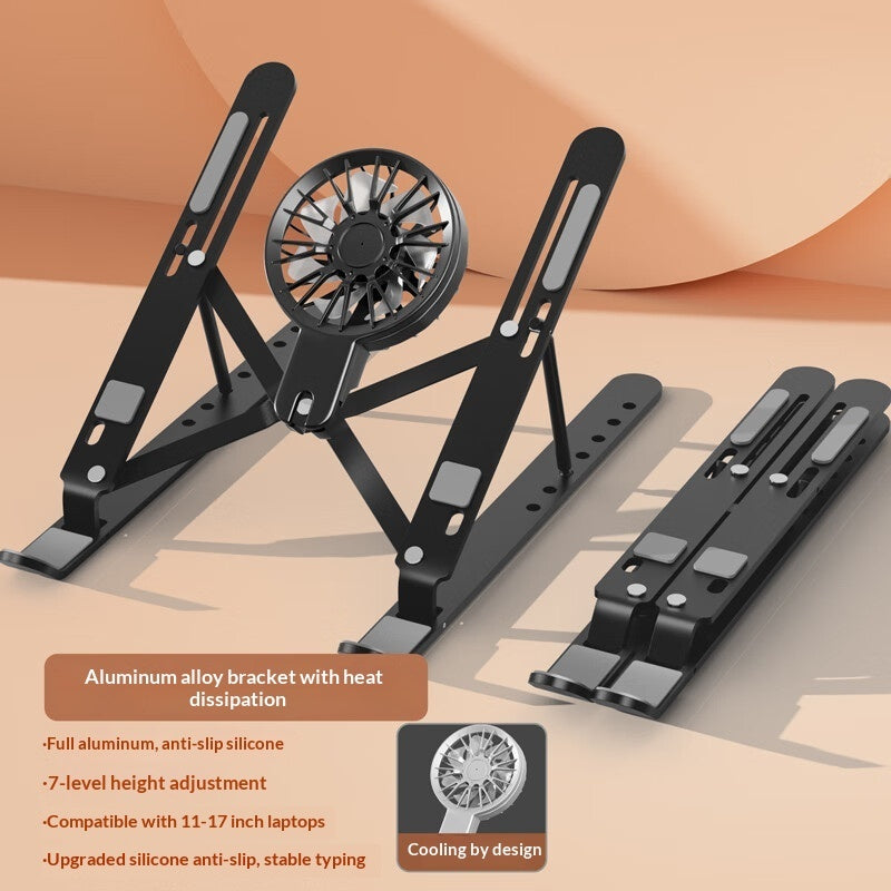 Ergonomic Adjustable Laptop Stand – Aluminum Alloy, Foldable with Cooling Fan