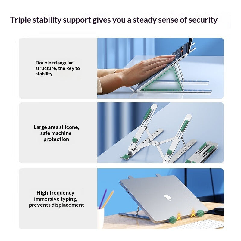 Ergonomic Adjustable Laptop Stand – Aluminum Alloy, Foldable with Cooling Fan