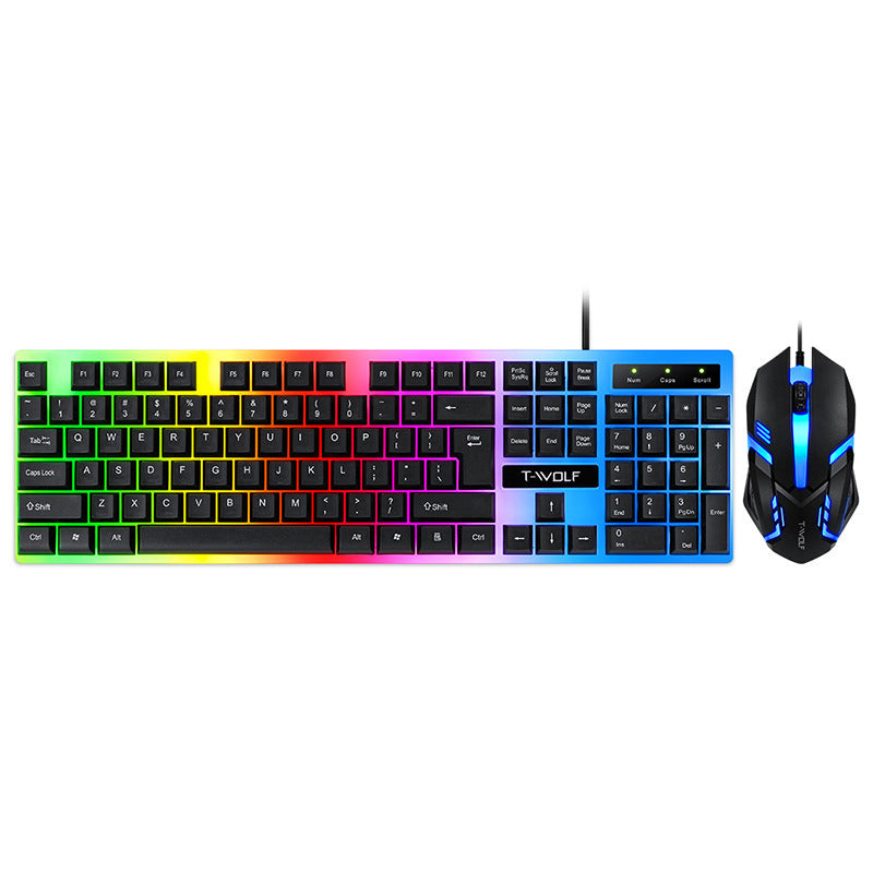 Ergonomic USB Gaming Keyboard – Rainbow Light Backlit, Wired