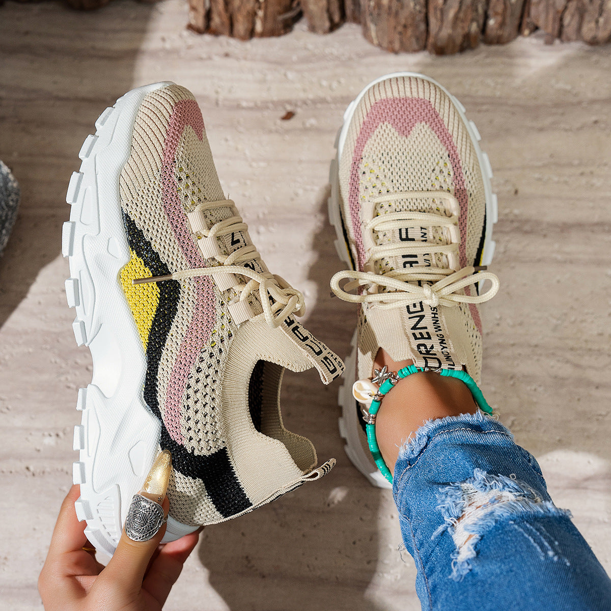 Women’s Fashion Soft-Bottom Sneakers – Breathable Lightweight Casual Shoes