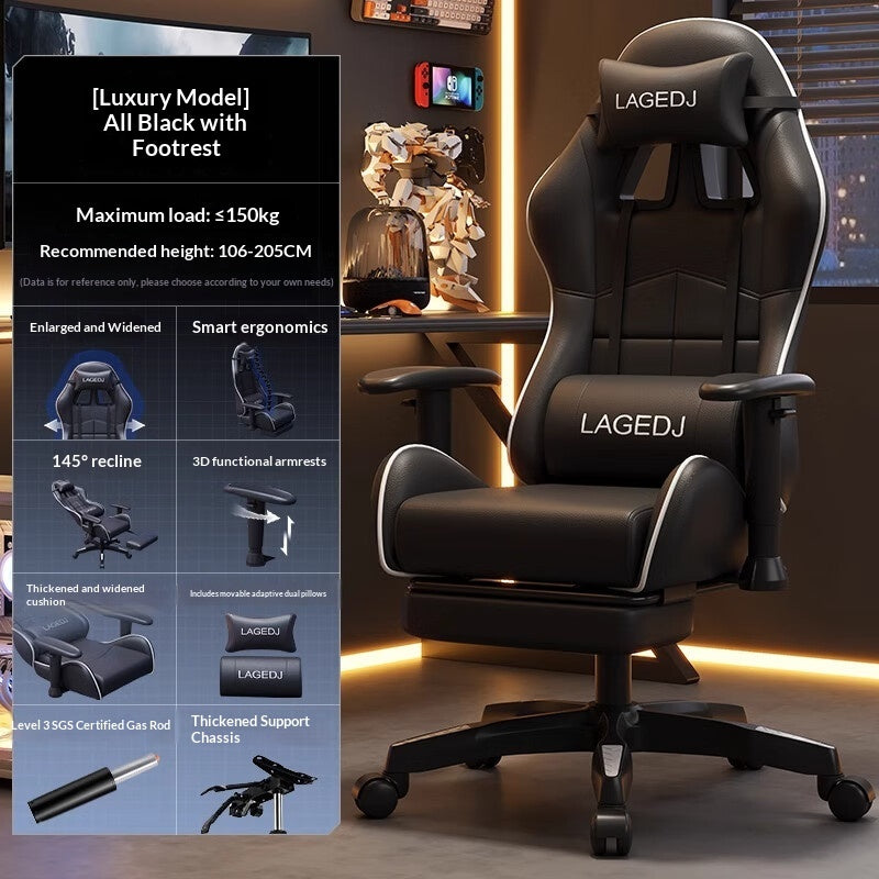 Long-Session Gaming Chair – E-Sports Ergonomic Design with Height Control