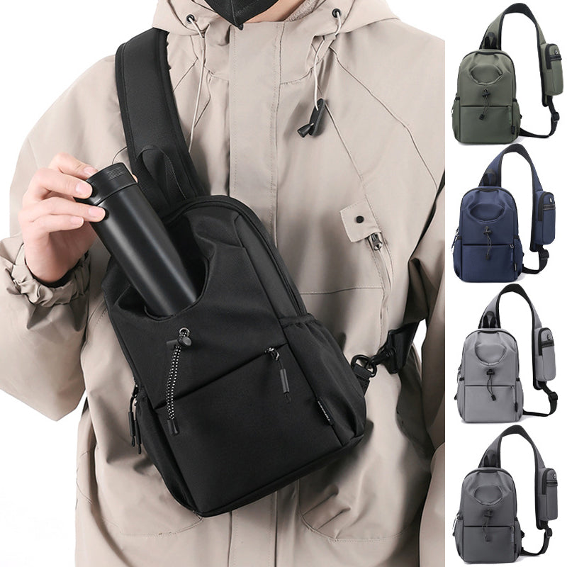 Men’s Splash-Proof Oxford Chest Bag – Casual Shoulder & Crossbody Sling