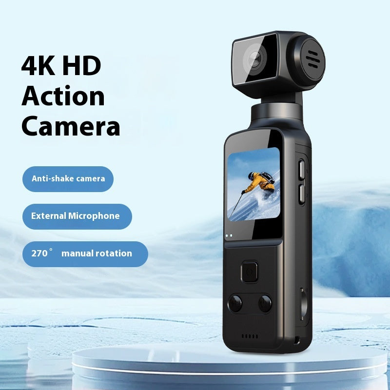 Pocket-Sized 4K Action Camera with Anti-Shake (Clear, professional, and highlights key features