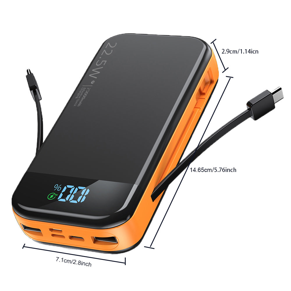2-Wire Digital Display Power Bank – Ultra Fast Charging, High-Capacity