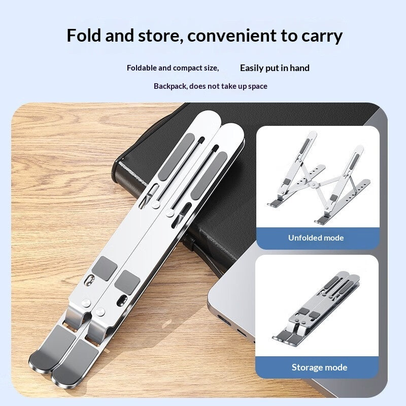 Ergonomic Adjustable Laptop Stand – Aluminum Alloy, Foldable with Cooling Fan