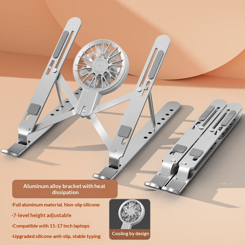 Ergonomic Adjustable Laptop Stand – Aluminum Alloy, Foldable with Cooling Fan