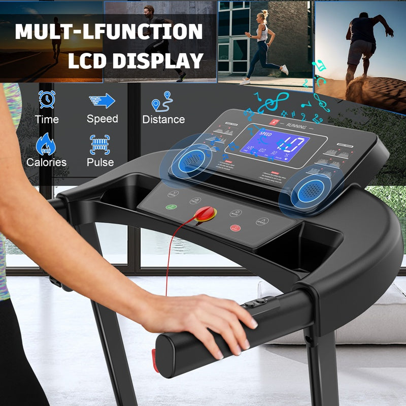 JK1607-3 Foldable Home Treadmill – 1.5HP Motor, Bluetooth Speaker, LCD Display & Safety Key